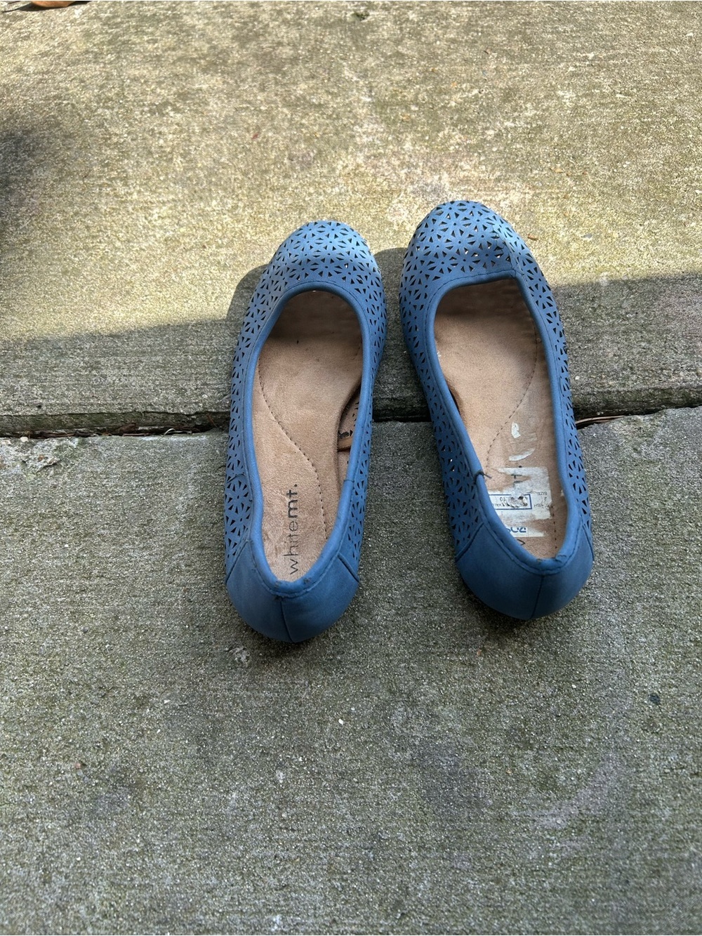White Mountain Blue Laser-Cut Ballet Flats
